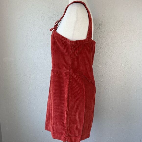 Justify Burnt Orange Corduroy Midi Dress Size M EUC - Picture 4 of 7